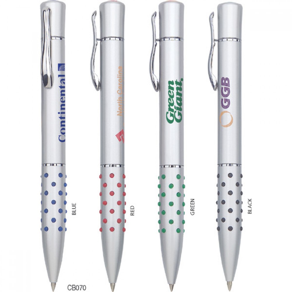 Custom Engraved Colombo Twist Action Ballpoint Pen w/ Dot Grip Custom Engraved Colombo Twist Action Ballpoint Pen w/ Dot Grip