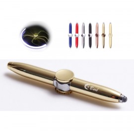 Logo Branded Multi-Function Metal Fidget Spinner Pen with LED Light