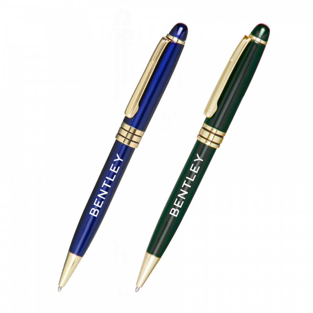 Executive Twister Gold Trim Pens Logo Branded Executive Twister Gold Trim Pens Logo Branded