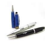 Logo Branded 3 in 1 Metal Ball Pen Stylus and USB Flash Drive
