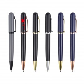 Rounded metal business pen Logo Branded