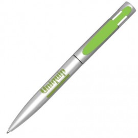 Harmony Pen - Silver/Green Custom Imprinted