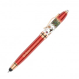 Logo Branded Royale Tech Festive Triple Function Copper Pen