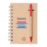 Custom Engraved Recycled Notebook/Pen Combo - 5"x7" Red