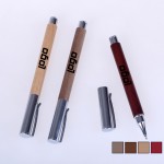 Custom Imprinted Business Rollerball Pen with Wooden Barrel