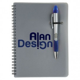 Logo Branded Silver Champion/Notebook Combo - Blue