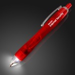 White LED Light Tip Red Pen - Domestic Imprint Custom Engraved