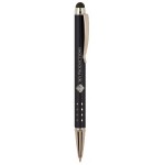 Custom Engraved Stylus Black with Silver Trim Aluminum Barrel Pen