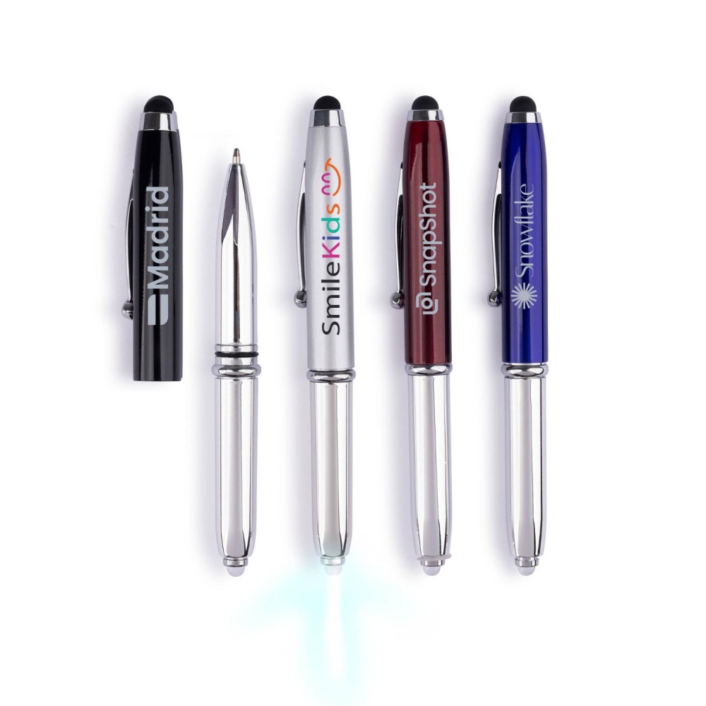 Custom Imprinted Small Batch -Empress Stylus Lightup Ballpoint Metal Pen