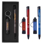 Tres-Chic/Chroma Midnight - Laser Engraved - Metal Pen & Flashlight Gift Set Custom Engraved