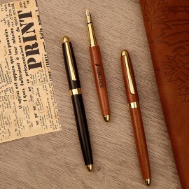 Custom Imprinted Luxury Wooden Fountain Pen with Pen Cap Wooden Pen Business Journaling