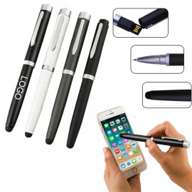 Custom Imprinted 3 in 1 4GB Metal USB Flash Drive Touchscreen Pen