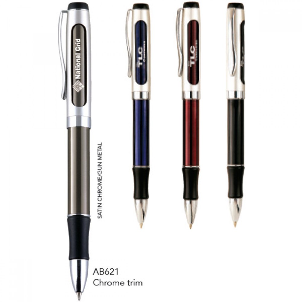 Custom Imprinted Austin Twist Action Solid Brass Ball Point Pen w/ Chrome Trim Custom Imprinted Austin Twist Action Solid Brass Ball Point Pen w/ Chrome Trim