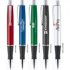 International Click Action Ballpoint Pen w/ Rubber Grip Custom Imprinted