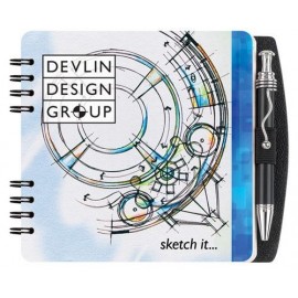 Logo Branded Gloss Square Journals w/Pen & Safe Back Cover (5")  Logo Branded Gloss Square Journals w/Pen & Safe Back Cover (5")