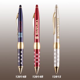 Patriot Brass Ballpoint Pen (Red) Custom Imprinted