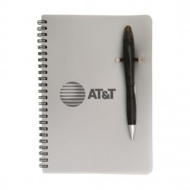 Custom Engraved Champion/Notebook Combo - Silver/Black