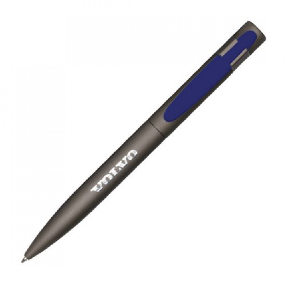 Custom Engraved Harmony Pen - Gun Metal/Blue