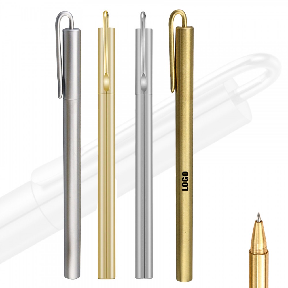 Brass Metal Pen With Bull Tail Clip Cap Custom Engraved