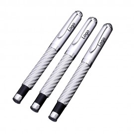 Metal Signature Gel Pen with Carbon Fibre Pen Tube Logo Branded