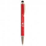 Logo Branded Stylus Red with Silver Trim Aluminum Barrel Pen