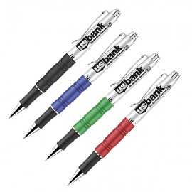 Orcus Ballpoint Pen w/Metallic Rippled Barrel Logo Branded
