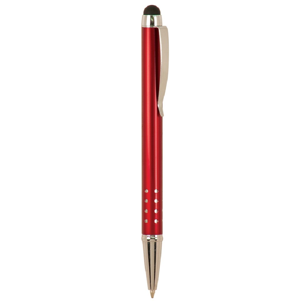 Burgundy with Silver Trim Laser Engraved Metal Pen/Stylus Logo Branded Burgundy with Silver Trim Laser Engraved Metal Pen/Stylus Logo Branded