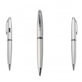 Custom Engraved The Silver Twisted Action Metal Pen  Custom Engraved The Silver Twisted Action Metal Pen