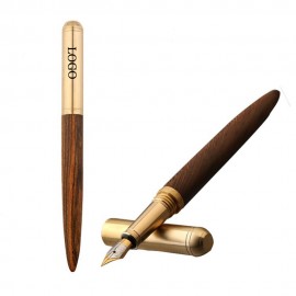 Logo Branded Wooden Fountain Pen