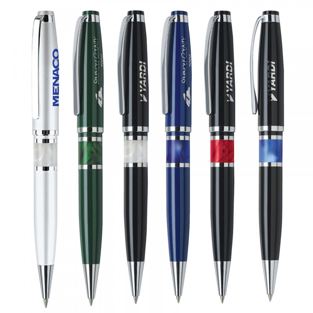 Logo Branded Metal Pen, Ballpoint pen, Twist action, Blue ink refill optional Logo Branded Metal Pen, Ballpoint pen, Twist action, Blue ink refill optional