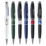Logo Branded Metal Pen, Ballpoint pen, Twist action, Blue ink refill optional