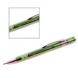 Green 5 Ring Click Top Pen Custom Engraved  Green 5 Ring Click Top Pen Custom Engraved