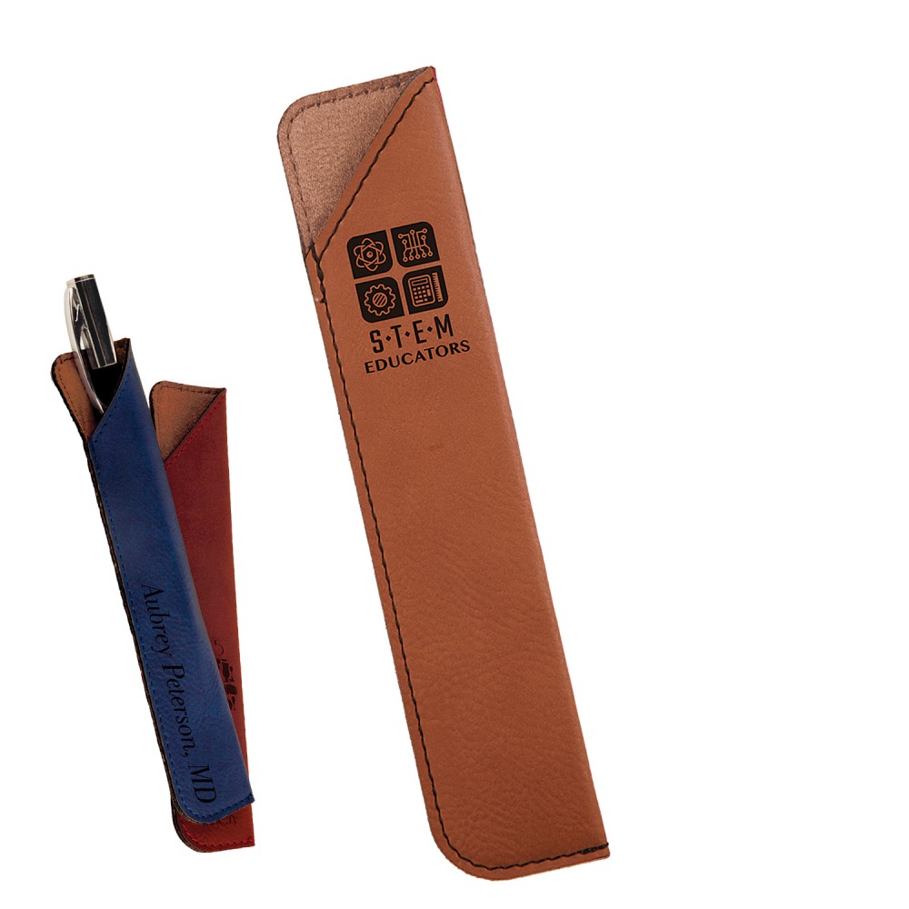 Custom Imprinted Leatherette Pen Sleeve Custom Imprinted Leatherette Pen Sleeve