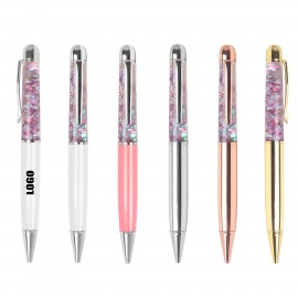 Custom Imprinted Metal Pen With Glitter Sequin  Custom Imprinted Metal Pen With Glitter Sequin