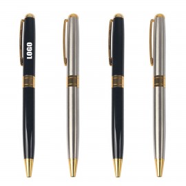 Twisted Activated Metal Pen With Waist Ring Logo Branded  Twisted Activated Metal Pen With Waist Ring Logo Branded