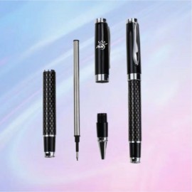 Logo Branded Metal Signature Pen with Carbon Fiber Finish