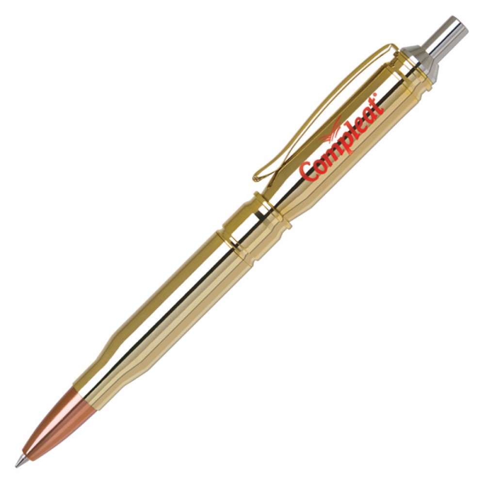 Solid Brass Construction Click Action Ballpoint Pen Custom Engraved Solid Brass Construction Click Action Ballpoint Pen Custom Engraved