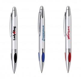 Custom Engraved Felix Ballpoint Twist Action Pen w/Silver Barrel  Custom Engraved Felix Ballpoint Twist Action Pen w/Silver Barrel