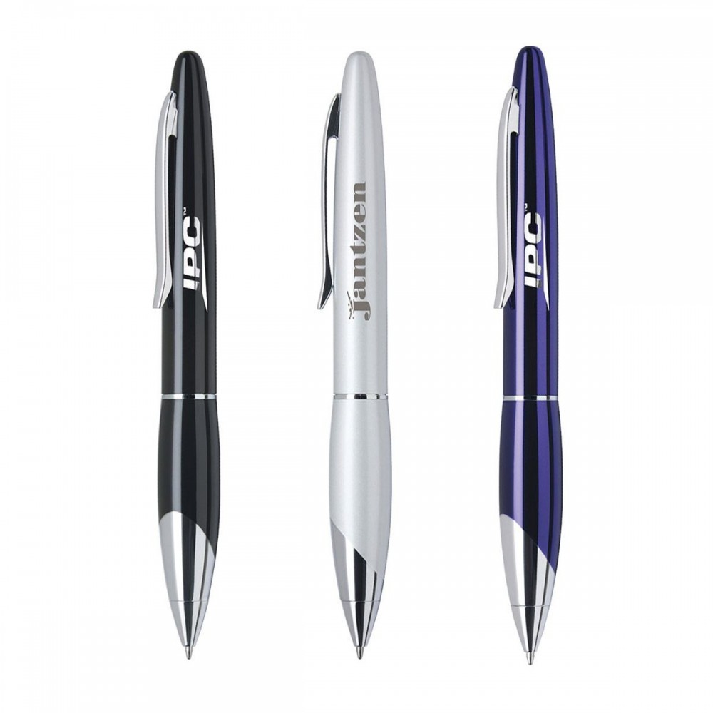 Freya-III Ballpoint Pen with Chrome Plated Accents Logo Branded Freya-III Ballpoint Pen with Chrome Plated Accents Logo Branded