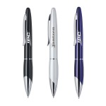 Freya-III Ballpoint Pen with Chrome Plated Accents Logo Branded