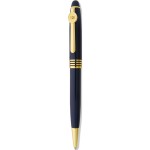 Navy Ballpoint Pen W/ Gold Medallion Custom Engraved