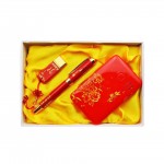 Business Gift Box Power Bank Set Pen Usb Drive Chinese Style Logo Branded