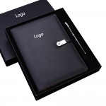 2-Piece Office Gift Set Metal Signature Pen and Notebook Power Bank Custom Imprinted