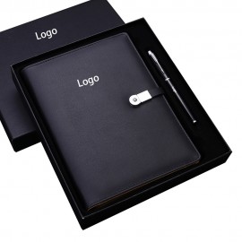 2-Piece Office Gift Set Metal Signature Pen and Notebook Power Bank Custom Imprinted  2-Piece Office Gift Set Metal Signature Pen and Notebook Power Bank Custom Imprinted
