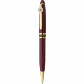 Burgundy Ballpoint Pen W/ Silver Medallion Logo Branded