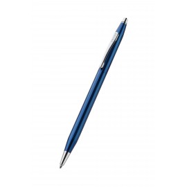 Custom Engraved Cross Classic Century Polished Translucent Cobalt Blue Engraved Diamond Pattern