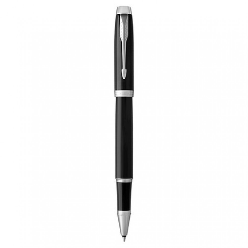 Parker IM Black Lacquer with Chrome Trim Rollerball Pen Logo Branded Parker IM Black Lacquer with Chrome Trim Rollerball Pen Logo Branded