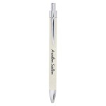 White Leatherette Pen Custom Imprinted