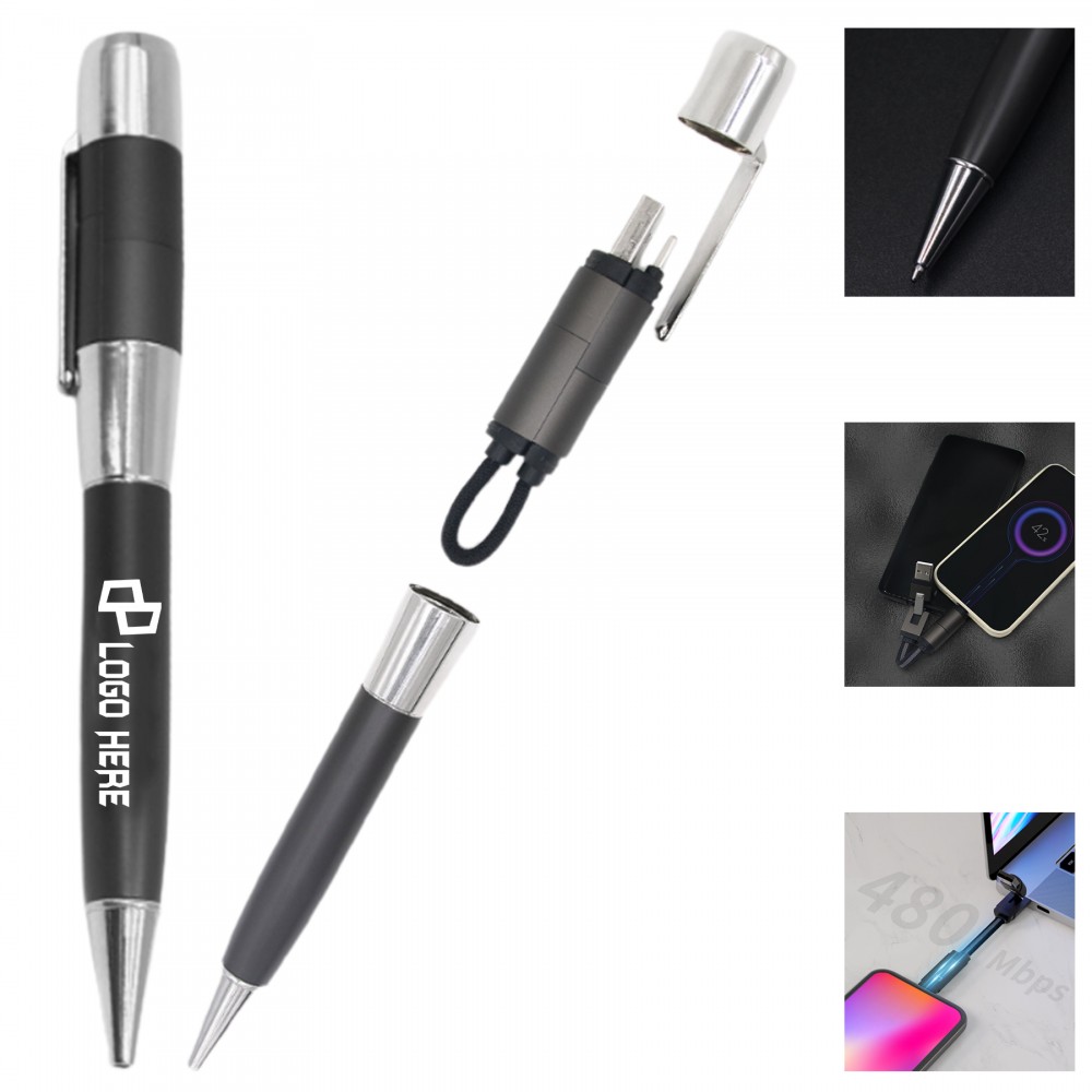 3-In-1 Multifunctional Pen W/ Data Cable Custom Engraved 3-In-1 Multifunctional Pen W/ Data Cable Custom Engraved