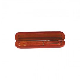 2" x 6.75" - Rosewood Wood 2-Pen Case - Laser Engraved Logo Branded